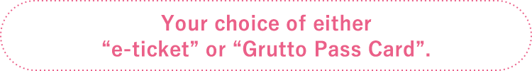 Your choice of either “e-ticket” or “Grutto Pass Card.”