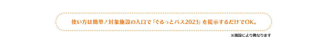 使い方は簡単！対象施設の入口で「ぐるっとパス2023」を提示するだけでOK。※施設により異なります。