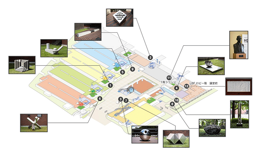 東京都美術館　野外彫刻マップ