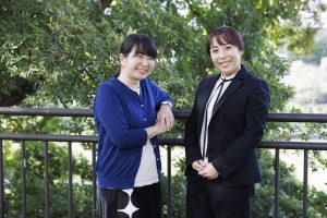 左から、ふなのかわせいこさん、つきはしともこさん